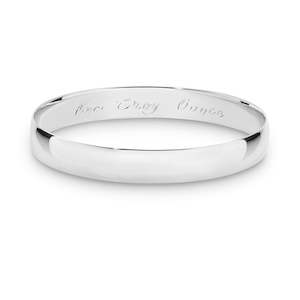 Jewellery: STG silver ONE TROY ONCE 9.5MM 65MM BANGLE