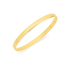 9K Yellow gold HALF ROUND GOLF 5MM BANGLE