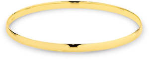 9K Yellow Gold Comfort Half Round Bangle 4mm 65mm Approx 8gram