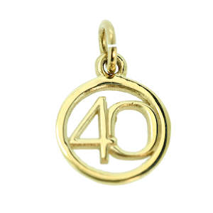 Jewellery: 9ct '40' in Circle Charm