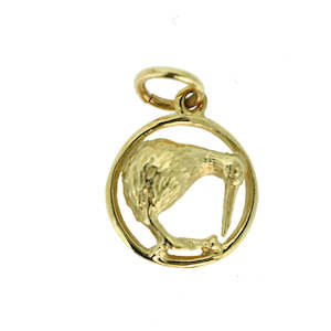 9ct Kiwi in Circle Charm