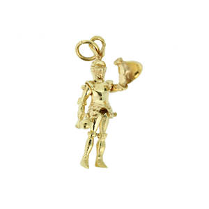 Jewellery: 9ct Knight in Armour Charm