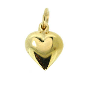 Jewellery: 9ct Heart Charm Solid