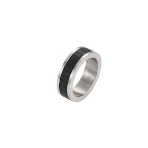 Jewellery: Cudworth Stainless Steel IP Black  Ring