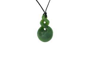 Jewellery: NZ Greenstone Double Twist on Leather