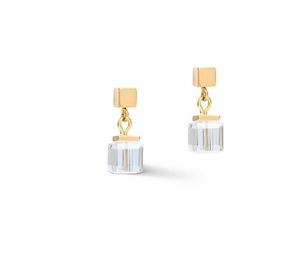 Jewellery: COEUR DE LION EARRINGS YELLOW GOLD PLATED W/ST WITH CLEAR EUROPEAN CRYSTALS & ST/ST FITTINGS