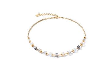 Jewellery: COEUR DE LION NECKLACE  YELLOW GOLD PLATED W/ST WITH EUROPEAN CRYSTALS