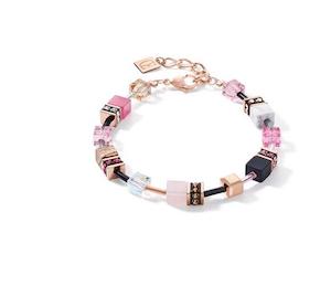 COEUR DE LION NATURAL SELECTION- BRACELET, GEO-CUBE ROSE GOLD PLT ST/ST W/ ROSE …