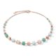 Coeur De Lion CL NECKLACE, Geo Cube Soft Pink & Green Aventurine