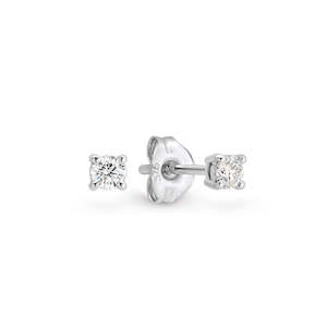 9K White Gold Claw Set Diamond Earrings / StudS TDW 0.20 GH I1