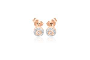 9k Rose Gold Diamond Stud Earrings