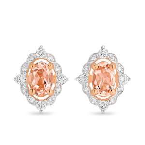 9K RG DIAMOND MORGANITER EARRINGS