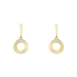 9K YELLOW GOLD CZ EARRINGS