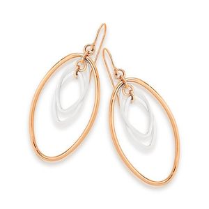 9K ROSE GOLD / WHITE GOLD & SILVER BONDED HOOP EARRINGS