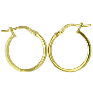 9K yellow gold Silver Filled Hoop Earrings