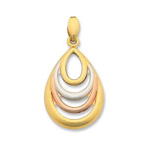 Jewellery: 9K TRI-TONE GOLD PENDANT (no chain)