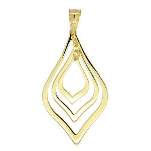 Jewellery: 9k yellow gold & Sterling Silver Bonded Pendant