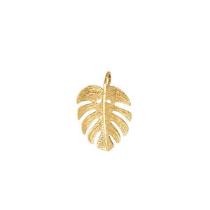 Jewellery: 9k Yellow Gold Leaf Pendant