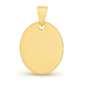 Jewellery: 9K Yellow gold DISC ENGRAVABLE PENDANT (WITHOUT CHAIN)