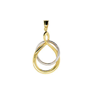 9k Yellow & White Gold, Silver Bonded Pendant