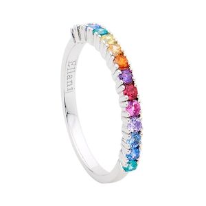 ELLANI STG SILVER MULTI COLOUR CZ RING