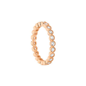 Jewellery: Ellani Stg Silver white CZ crown set eternity ring with rose gold plated