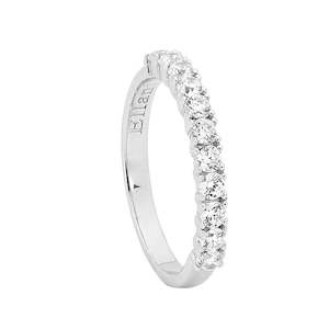 Ellani Stg Silver 11x Wh Cz Ring (matching Ring To R468)