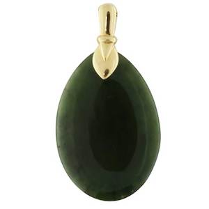 Stg Silver Greenstone Pendant