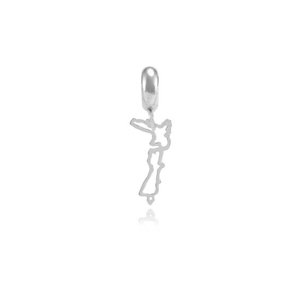 Evolve Charms DANGLES SILVER NZ MAP PENDANT CHARM- DANGLE LKD019