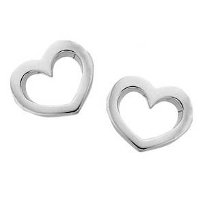 Karen Walker Stg Silver Mini Heart Stud Earrings