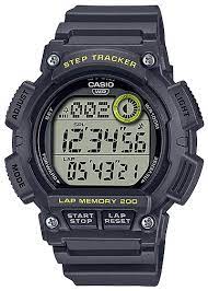 Casio Mens Digital Runners Alarm, S/ Watch, 100m Wr Dark Grey , Resin Band