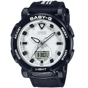 Jewellery: CASIO BABY G DUO OUTDOOR CONCEPT 100M WR W/TIME, 5 ALARMS BLK FACE WITH RESIN BAND