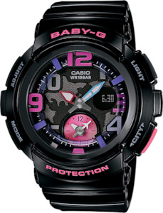 CASIO BABY G TRAVELLERS BLACK/PINK&PURPLE