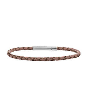 Jewellery: Evolve Bracelets & Bangles Pink Single Twist Leather Bracelet - 18cm LKBEL-PK18-1