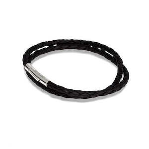 Evolve Bracelets & Bangles Black Double Twist Leather Bracelet 20CM LKBEL-BK20-2