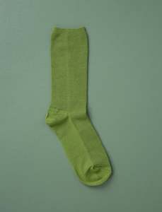 Cotton Fine Ribbed Socks // Green Olive