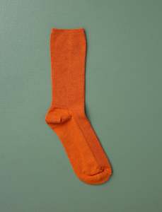 Cotton Fine Ribbed Socks // Persimmon