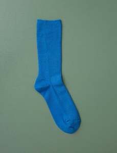 Cotton Fine Ribbed Socks // Classic Blue