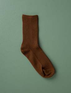 Cotton Ribbed Socks // Cacao