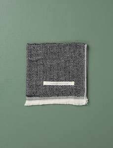 Herringbone Face Towel // Black