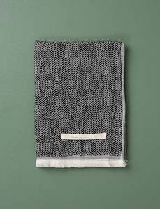 Herringbone Hand Towel // Black