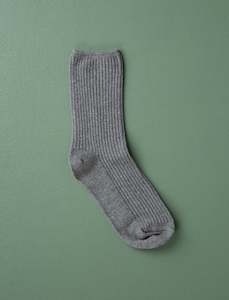 Cotton Ribbed Socks // Grey