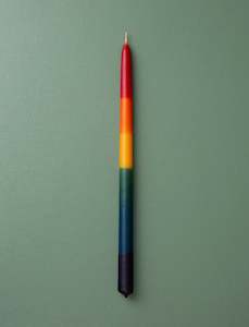 Rainbow Taper Candle // Single