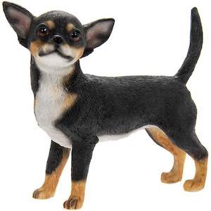 Chihuahua Black/Tan Dog Figurine Collectible - The Leonardo Collection