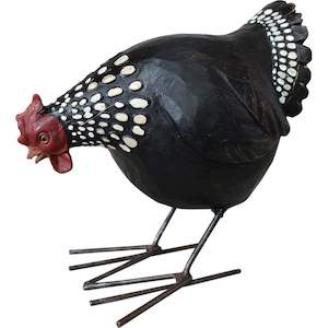 Resin Chicken Figurine - Black Small