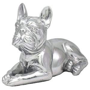 French Bulldog Silver Art Figurine Collectible