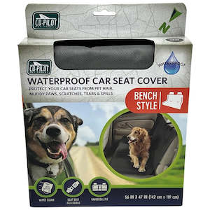 Co-Pilot Waterproof Bench Dog Car Seat Cover - Black