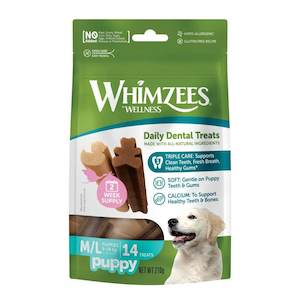 Whimzees Puppy Dental Dog Treats - M/L 14 pack