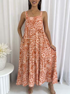 Hailey Dress- Rust