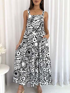 Hailey Dress- Blk/Wht